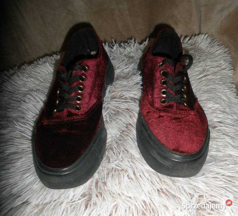 Buty sneakersy bordowe damskie rozmiar 38 czerwony
