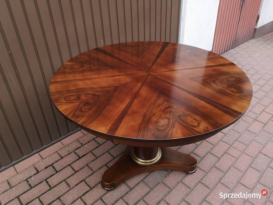 Stół ArtDeco Orzech Biedermeier Unikat Okrągły Swarzędz