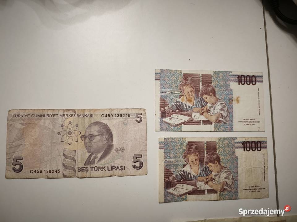Banknoty PRL 50 100 1000 włoskie i tureckie Bydgoszcz sprzedam