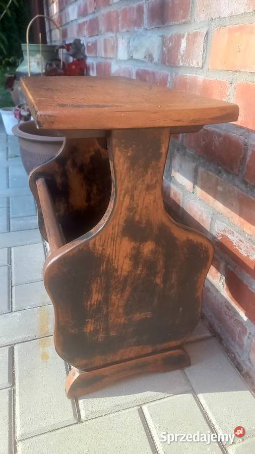 Gazetnik drewniany holenderski stojak na gazety Gawroniec
