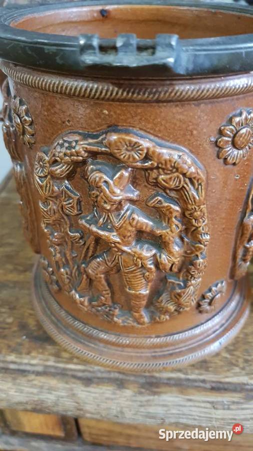 Herbatnica pojemnik na tytoń ceramika Hanau Orneta