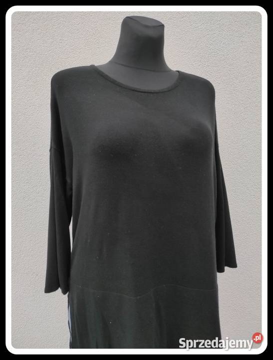 Mięciutki lekki czarny sweterek z wiskozy 44 XXL Bez wzoru Płock