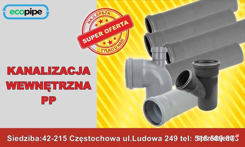 Rury kanalizacyjne kanalizacja wewnętrzna PP Częstochowa