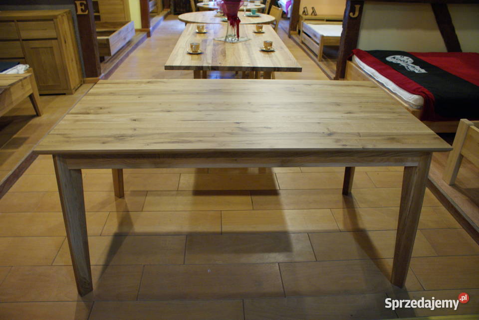 Stół drewniany dębowy RETRO nierozkładany 160x90