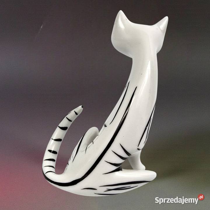 Kot Art Deco Hollohaza Istvan Torma pikas lata Porcelana i szkło Warszawa