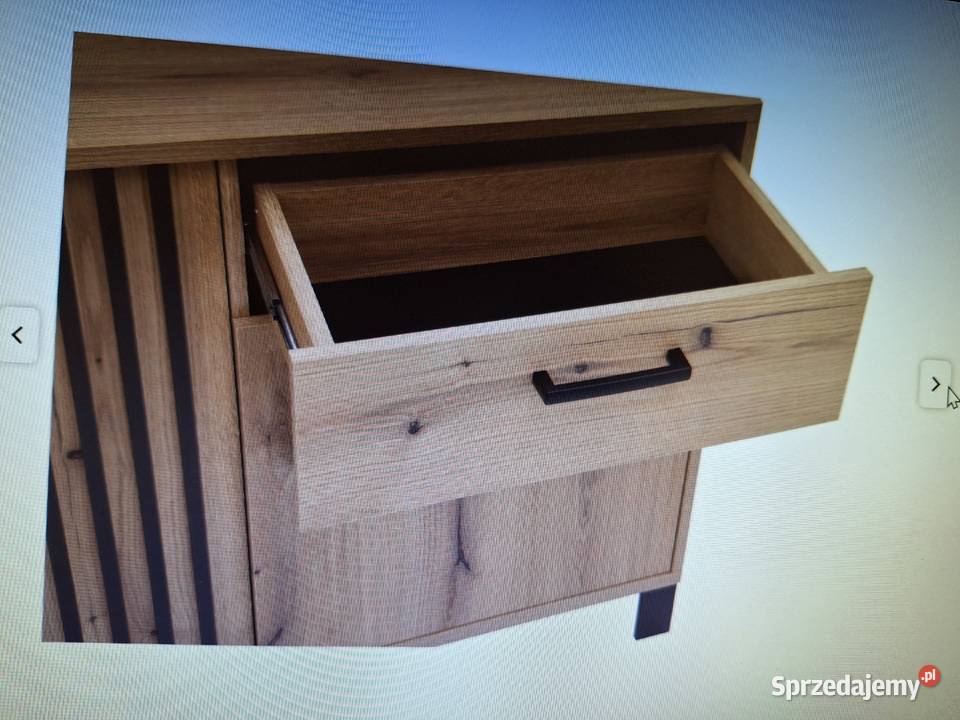 Komoda Noel Agata Meble czarne lamele duża Piastów