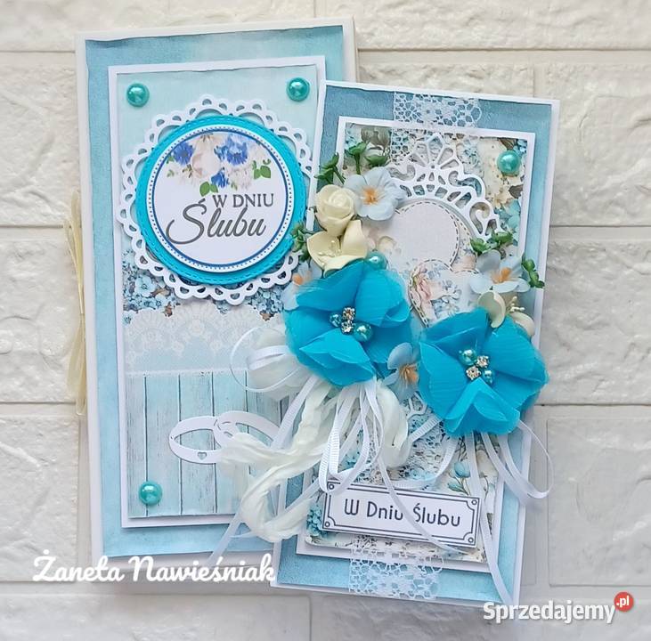 Kartka ślubna w pudełku hand made Mszana Dolna
