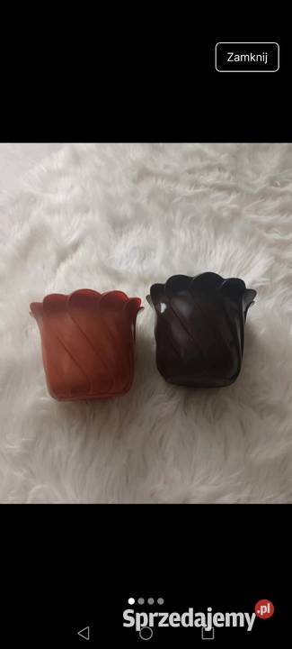 Doniczki na kwiaty zwisające 2 sztuki brązowe podkarpackie Krosno