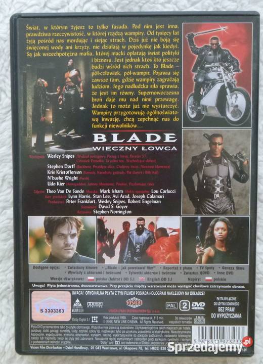 Film DVD Blade wieczny łowca mazowieckie Warszawa