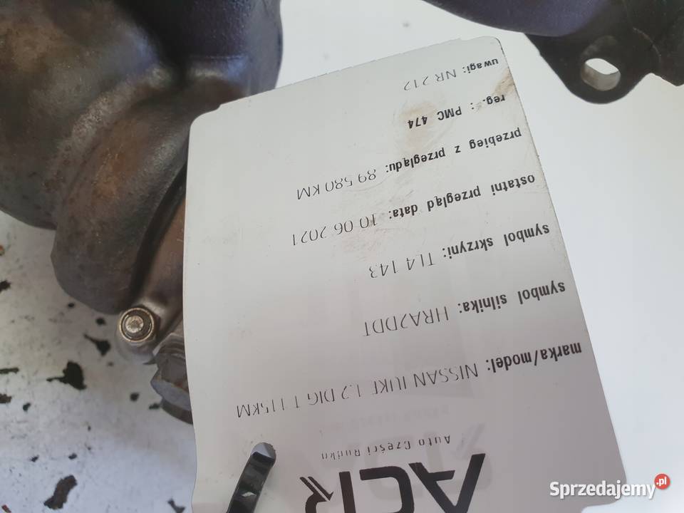 TURBOSPRĘŻARKA Nissan Juke I F15 lift 12 DiGT Chełm