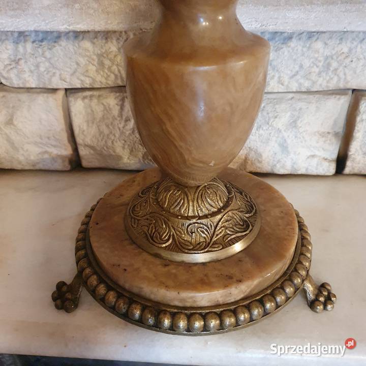 Sprawna masywnakamienna lampa naftowawys 90 Antyki