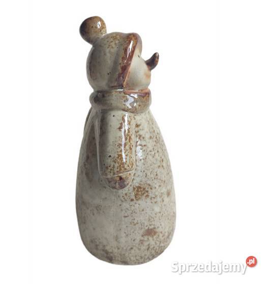 Ceramiczny kamionkowy bałwan ozdoba świąteczna