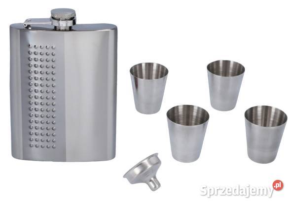 Elegancka Srebrna Piersiówka 8 oz z 4 Pozostałe Ostrowy nad Okszą