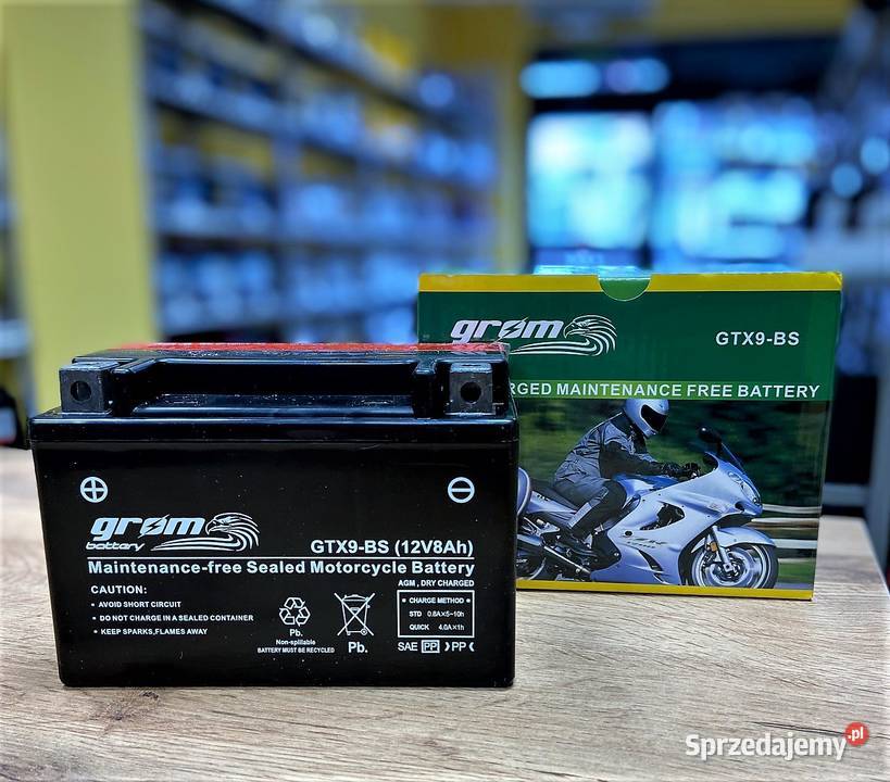 Akumulator Motocyklowy GROM GTX9-BS 12V 8Ah 130A L+ Rybnik - Sprzedajemy.pl