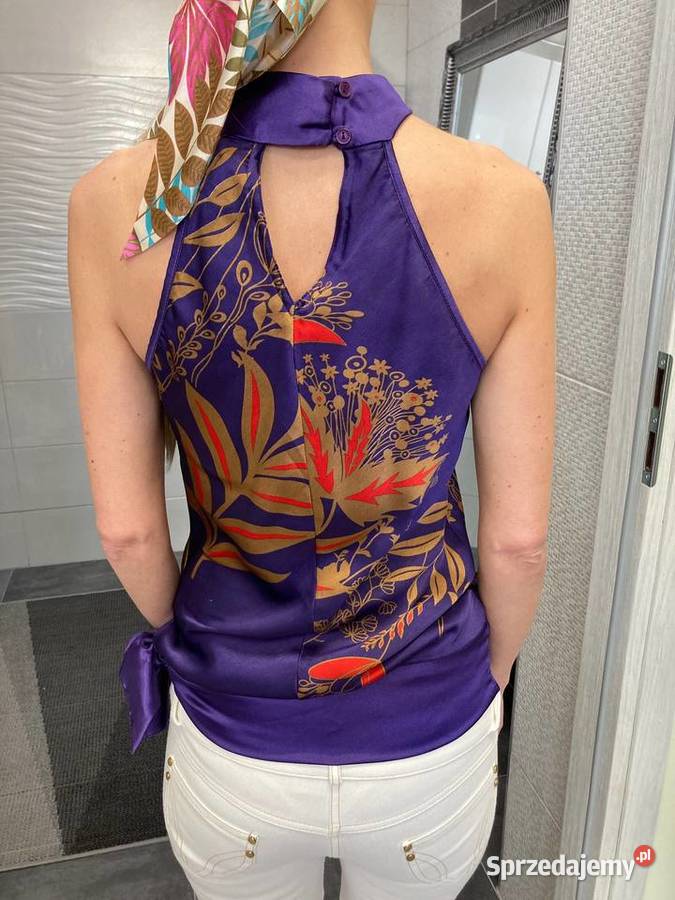 Nowa bluzka Vero Moda jedwab gejsza S fiolet Vero Moda Topy i koszulki Nisko
