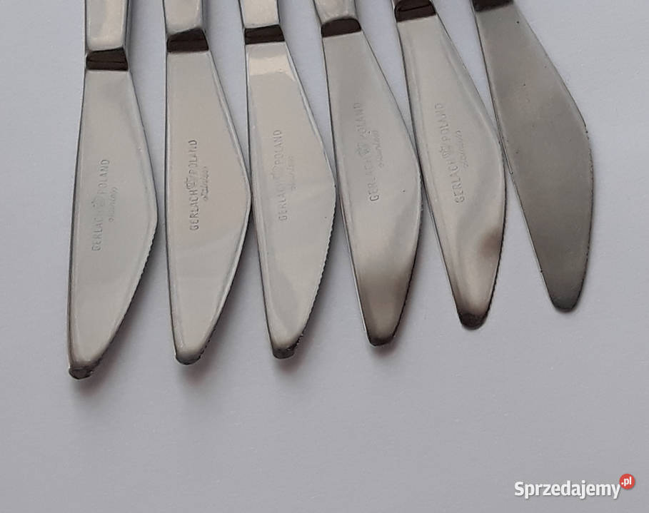 Noże obiadowe 2 ROŚLINNY Gerlach sztućce PRL Dąbrowa Górnicza sprzedam