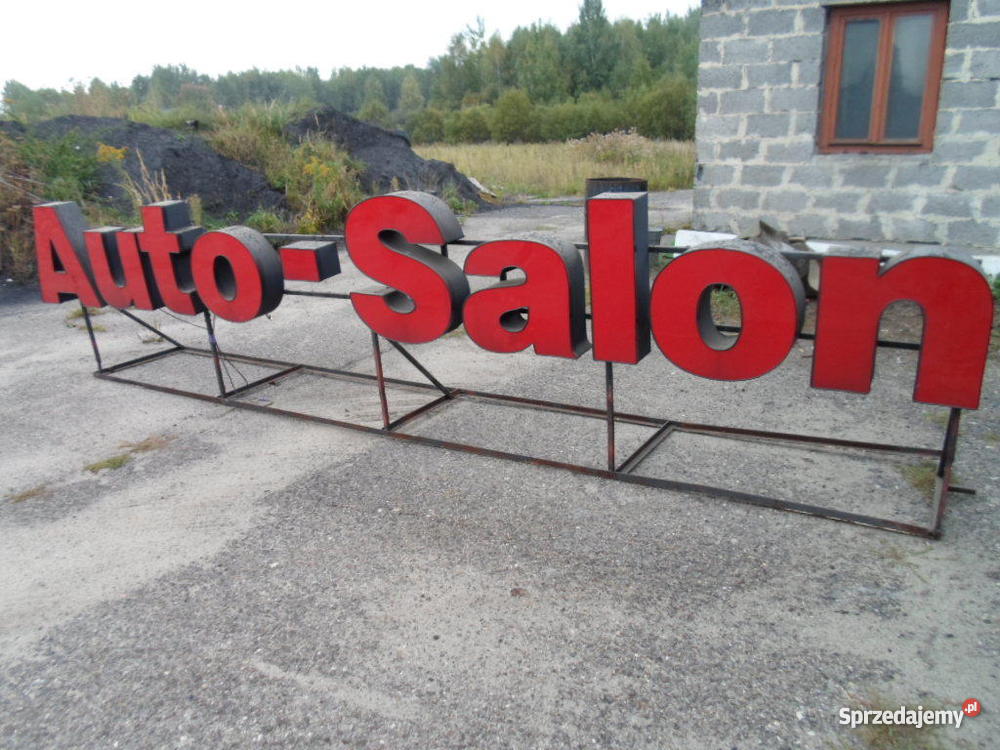 Duży NeonSzyldReklama Świetlna AUTO SALON Katowice