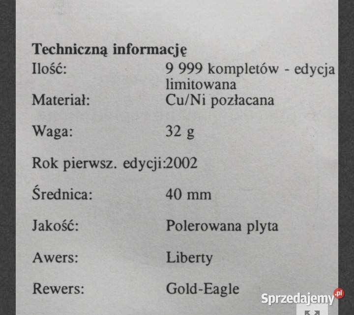Moneta Liberty Bogini Wolności USA 1933 ZŁOTO Numizmatyka śląskie