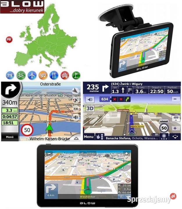 Nawigacja BLOW GPS50V 5 Dożywotnio Mapy Europy