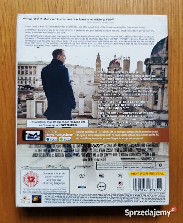 James Bond 007 Skyfall Bluray DVD En 2012 akcja Parzęczew