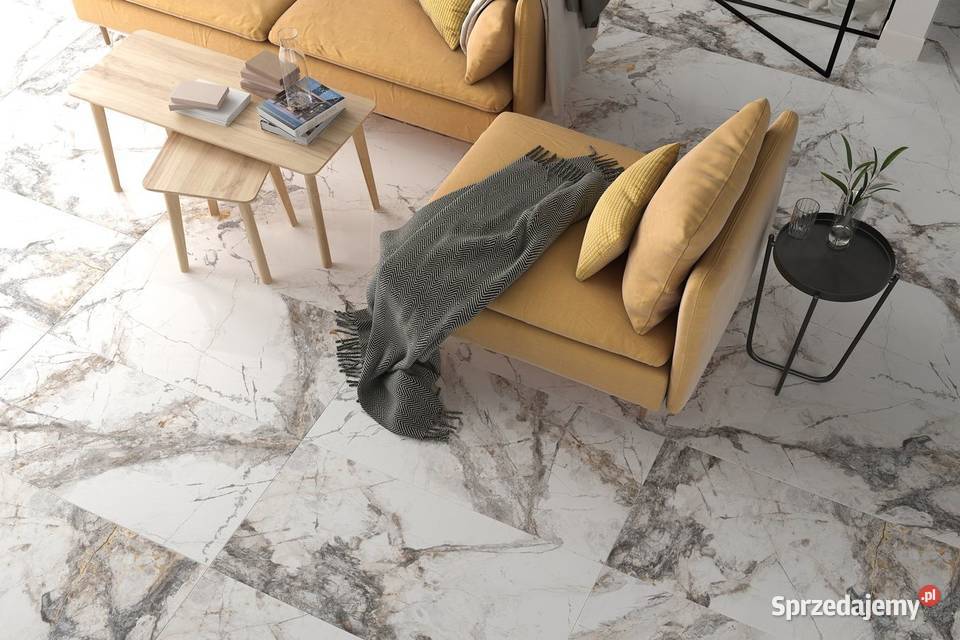 BIAŁY MARMUR złota żyłka 120x60 WYSOKI POŁYSK Łask sprzedam