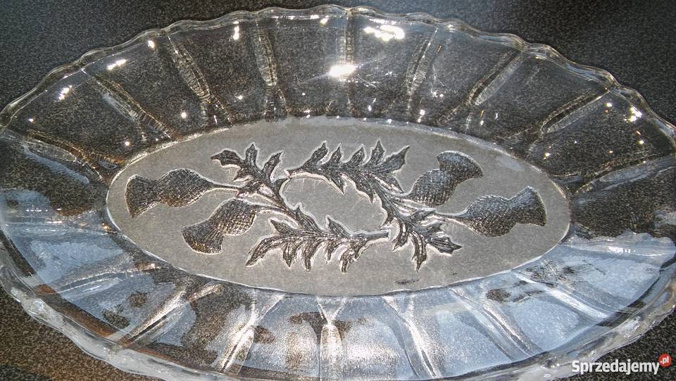 szkło półmisek osty hortensja polskie wzornictwo pomorskie