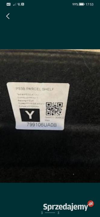 Półka tylnia bagażnika Nissan Qashqai III J12 sprzedam