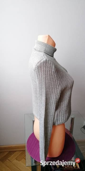NOWY DAMSKI SREBRNY SWETER GOLF R UNIWERSALNY Paski sprzedam