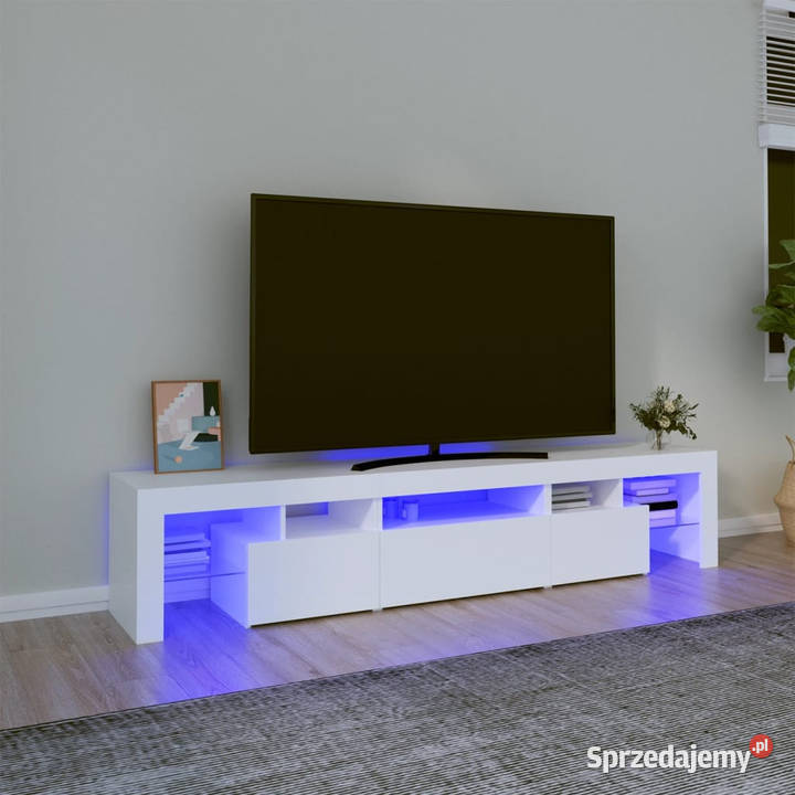 Szafka pod TV z oświetleniem LED biała Warszawa