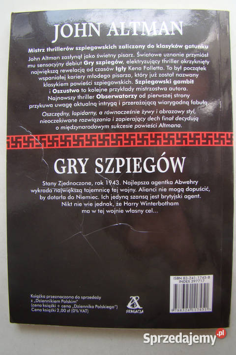 Gry szpiegów John Altman thrillery, sensacyjne Limanowa