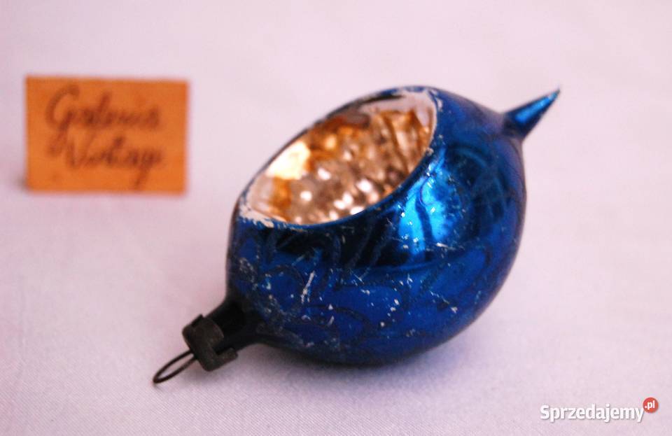 Stara bombka szklana ręcznie malowana reflektor wielokolorowy Lublin