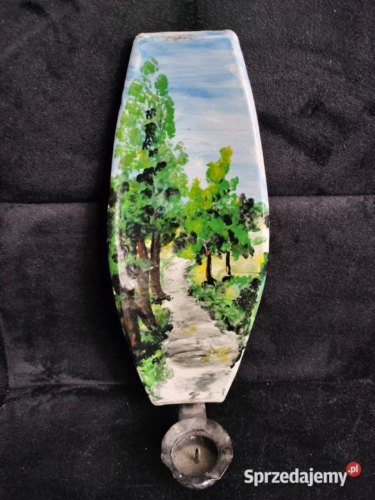 Świecznik emalia Olkusz PRL Pozostałe Choszczno