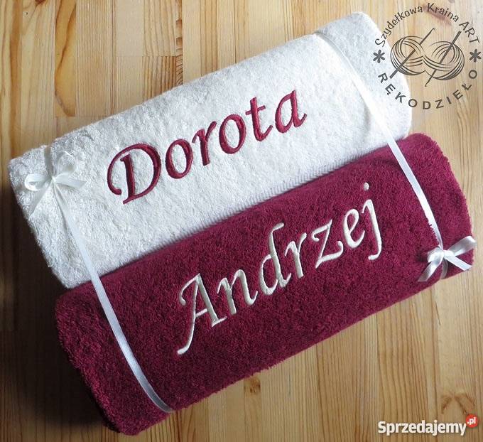 Ręczniki z HAFTEM prezent na ŚLUB ROCZNICĘ sprzedam