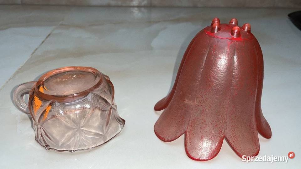 Rozalinowe szkło Wazonik pojemnik w kształcie sprzedam