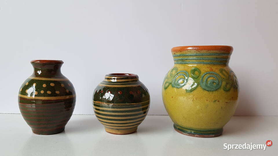 3 x wazonik ceramiczny wazoniki Łysa Góra Dąbrowa Górnicza