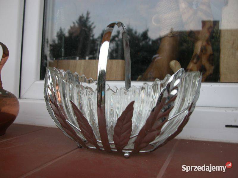 stary szklany kosz sygnowany Dekoracje i ozdoby Gorzów Wielkopolski sprzedam