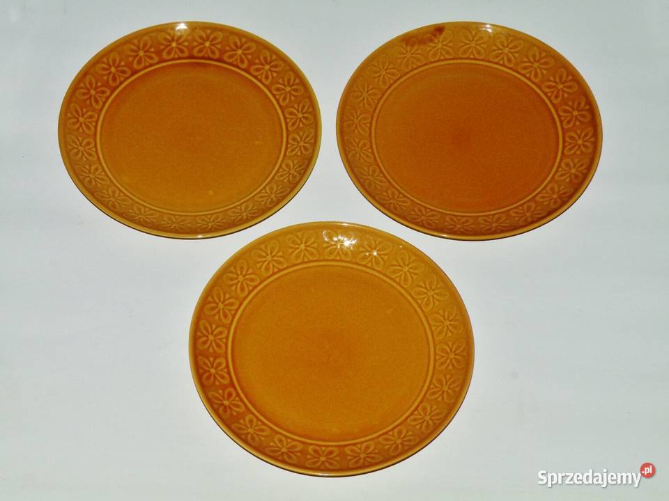 3 talerze płaskie 244 Porcelit Pruszków Werina sprzedam