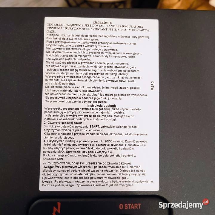 Piecyk gazowy Bluebella 42 kw reduktor i wąż do Chotomów