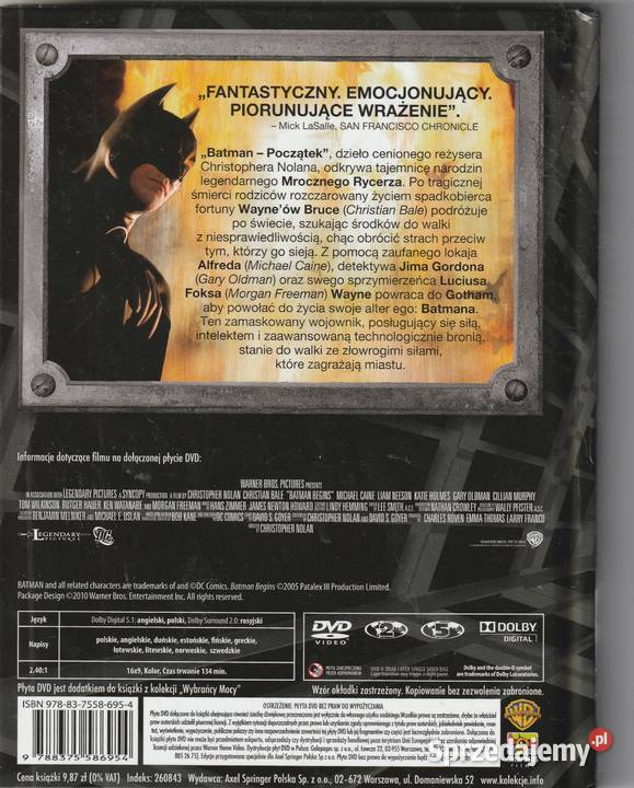 Batman Początek Wybrańcy Mocy DVD mazowieckie sprzedam