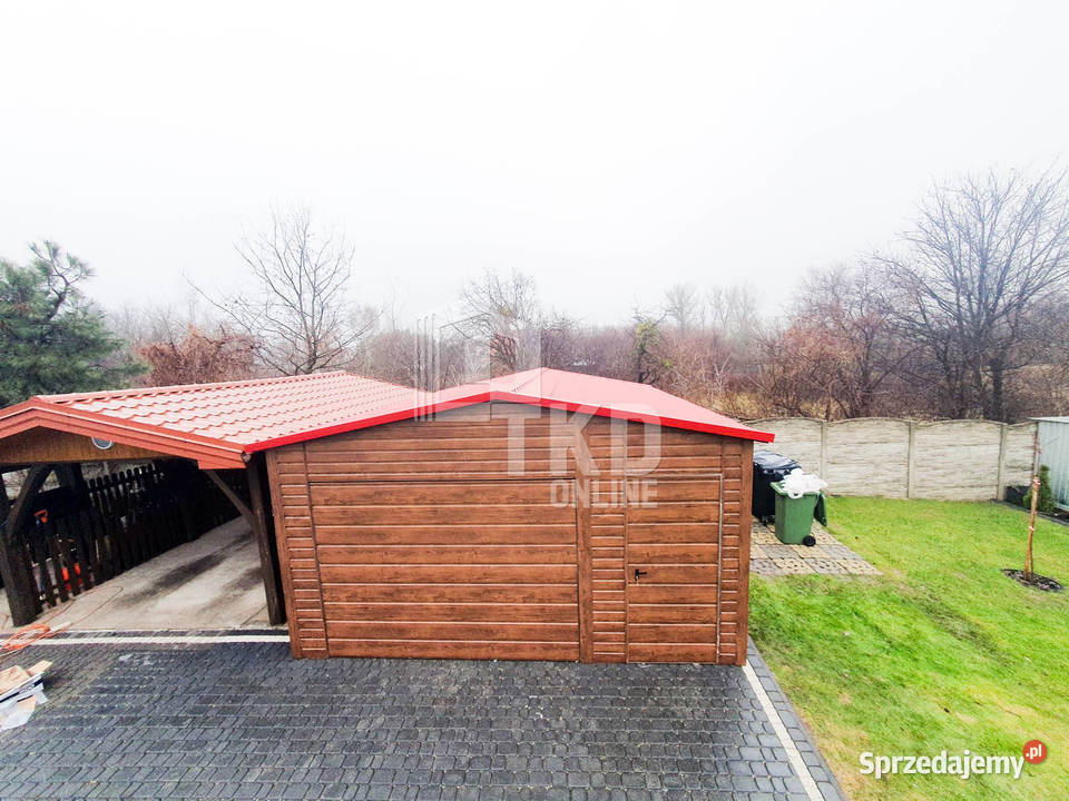 Garaż Blaszany 45x5 Brama drzwi jasny orzech małopolskie Kalwaria Zebrzydowska sprzedam