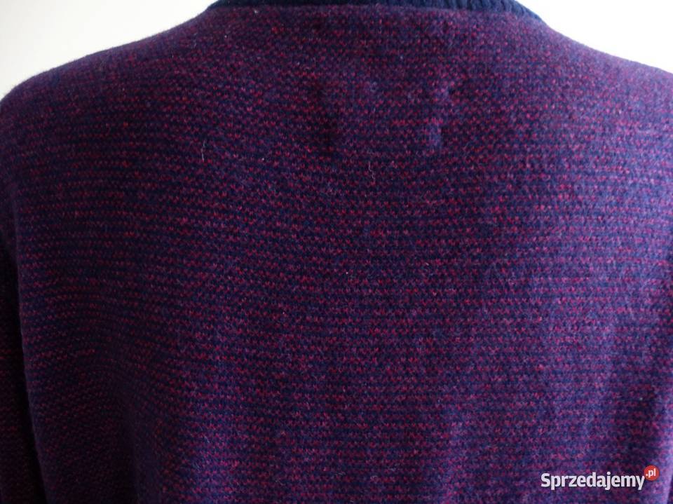 Sweter Wełniany 80 Wełna Merino Ciepły Crew Neck Łomża
