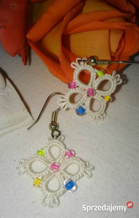 Kolczyki frywolitkowe