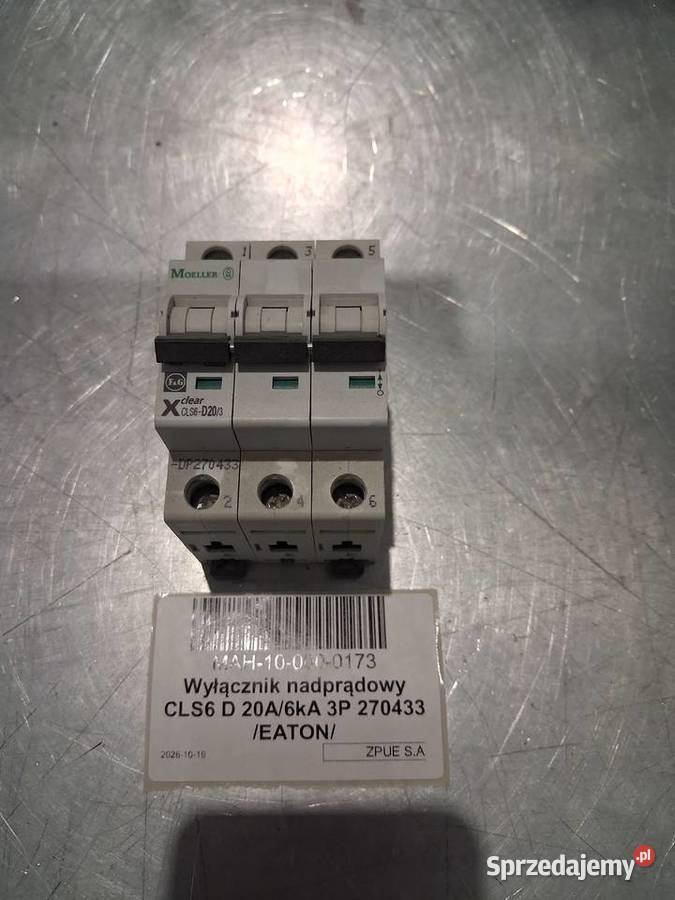 Wyłącznik nadprądowy CLS6 D 20A6kA 3P 270433 Gliwice