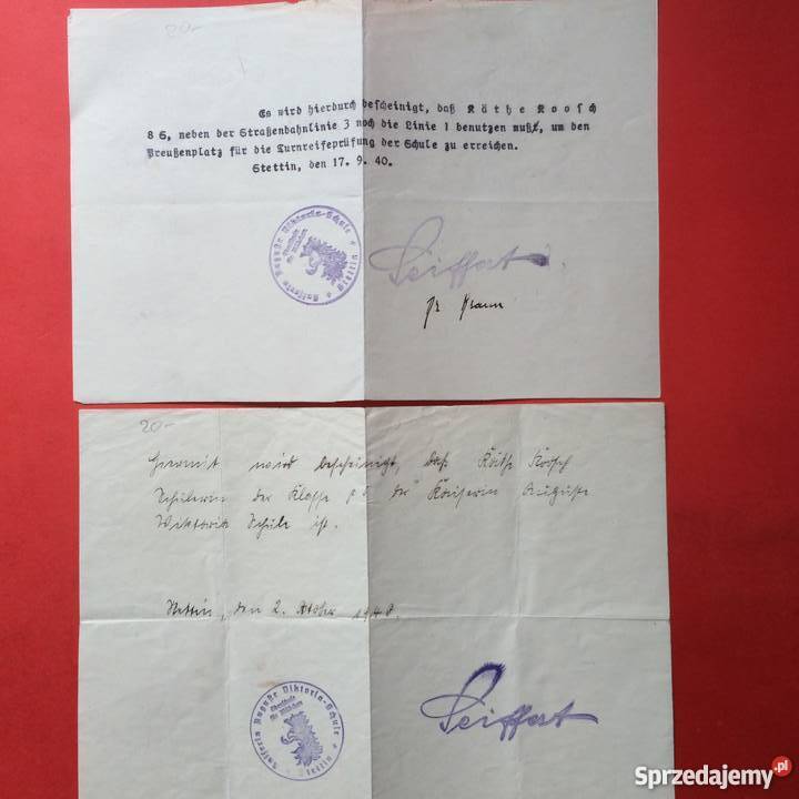 78 Dwa Zaświadczenia Szczecin