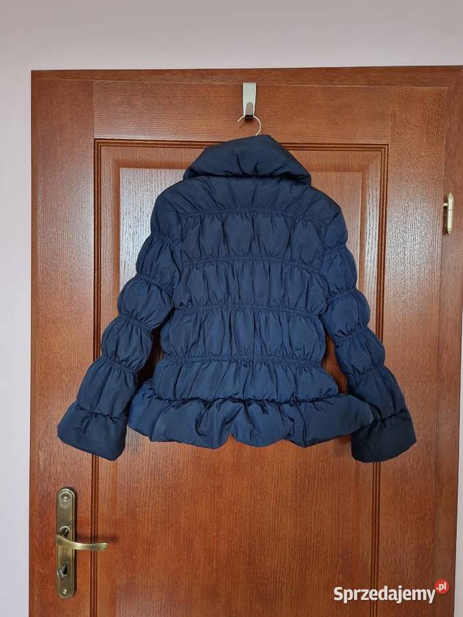Kurtka zimowa granatowa pikowana elegancka dziewczynka Bibice