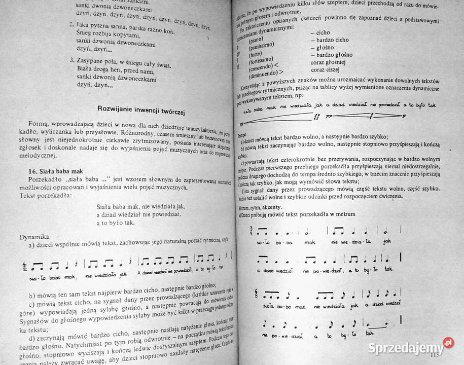 Zabawy i ćwiczenia muzyce Urszula sprzedam