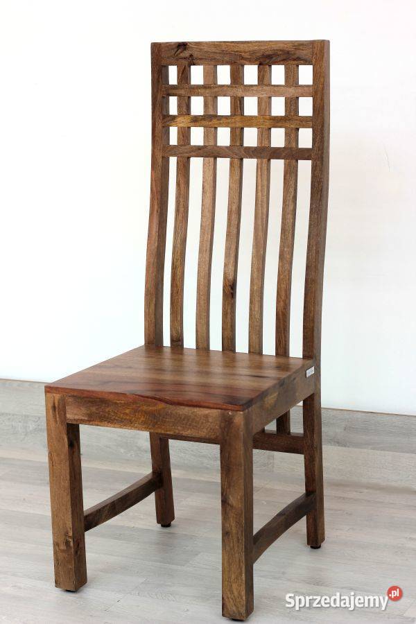 Drewniane krzesło KRATA z drewna mango toffi 115cm Lublin sprzedam