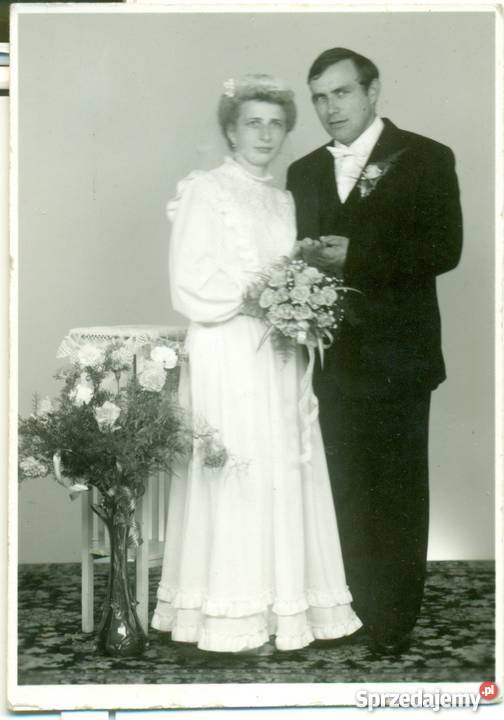 Stare zdjęcie wesele rodzina Militaria