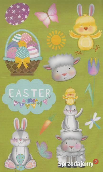 Zestaw Naklejki Nalepki Świąteczne Wielkanoc 100