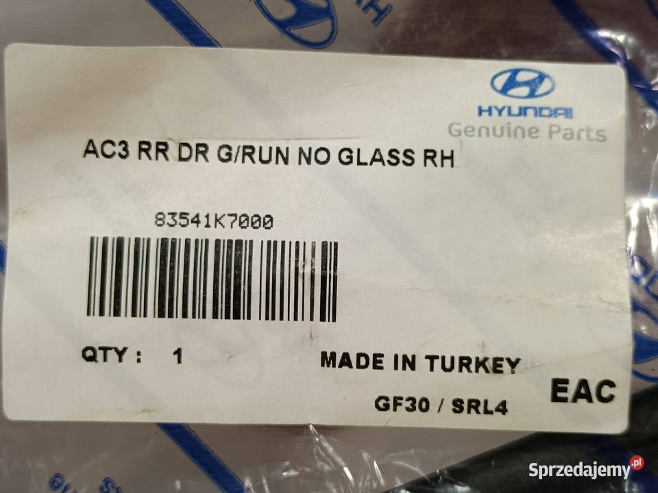 HYUNDAI I10 III AC3 AI3 USZCZELKA DRZWI PRAWY Pleszew